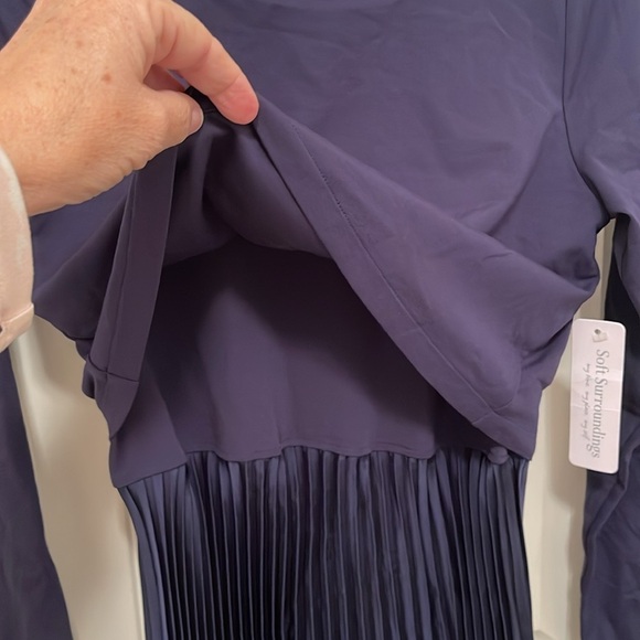 NWT Soft Surroundings Womens Cassandra Midi Dress Sz XS Blue Long Sleeve Pleated - Picture 6 of 15